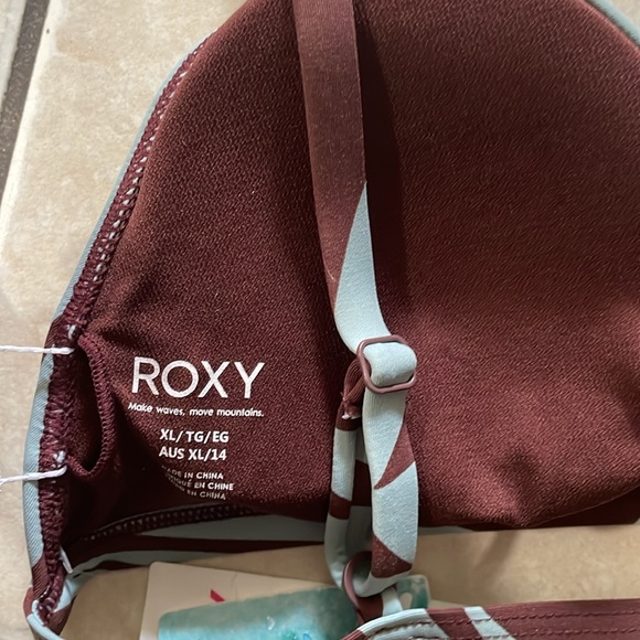 NWT ROXY -Palm Cruz Triangle Bikini- BITTER CHOCOLATE PALMERIA (adjustable) - Picture 8 of 14
